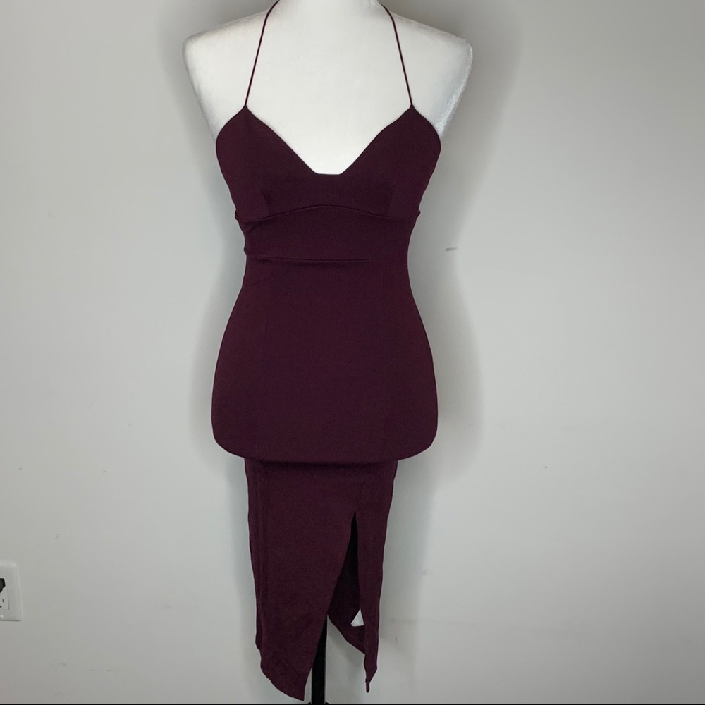 Plum midi dress